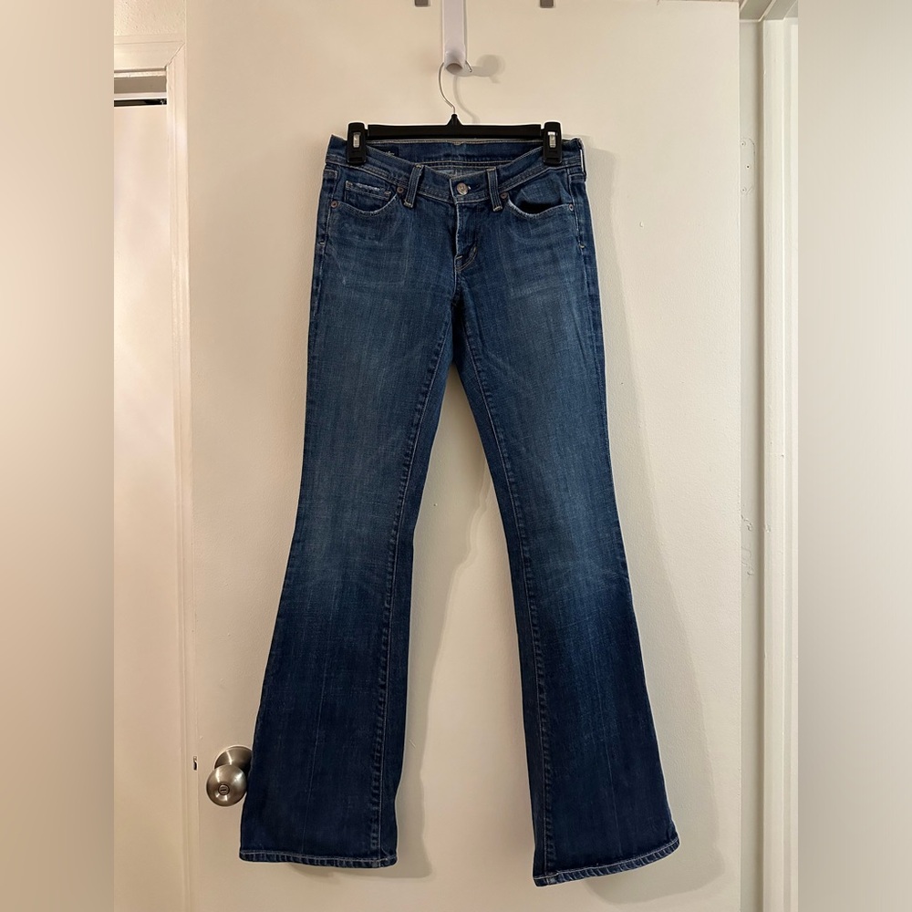 Citizens of Humanity Dark Wash Low-Rise Flared Jeans